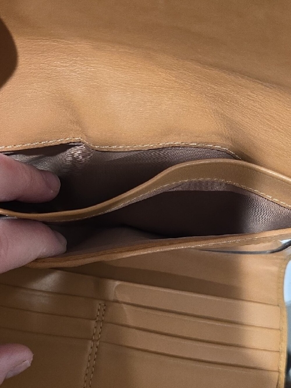 Coach Brown Signature Canvas Continental Wallet with Leather Strap - Picture 4 of 15